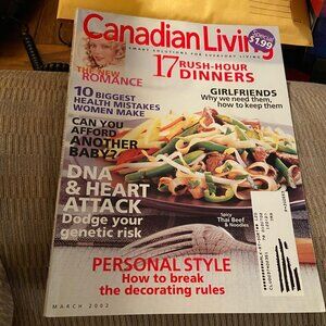 2/$35 Canadian Living Magazine March 2002  Vol 27 No 3 Rush Hour Dinners Vintage